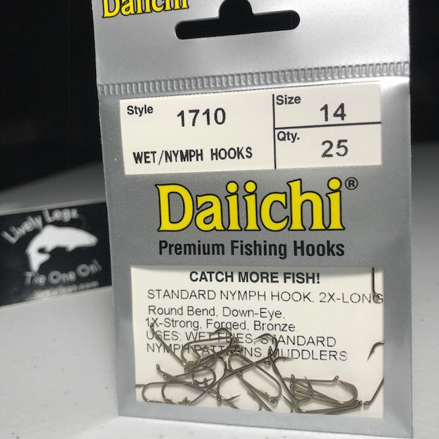 Daiichi 1710 2X Long Nymph Hooks – Lively Legz Fly Fishing