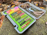 Lively Legz Barbed/ Tungsten Slim Steelhead & Big Stockies 2x Strong Fly Box (74 Barbed Flies)
