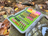 Lively Legz Barbed/ Tungsten Slim Steelhead & Big Stockies 2x Strong Fly Box (74 Barbed Flies)