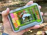 Lively Legz Barbed/ Tungsten Slim Steelhead & Big Stockies 2x Strong Fly Box (74 Barbed Flies)