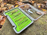 Lively Legz Barbless/ Tungsten Slim Euro Nymph Box (74 Barbless Euro Jig Flies)