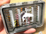 Lively Legz Barbless/Tungsten Slim Euro Nymph Box (50 Barbless Euro Jig Flies)
