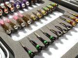 Lively Legz Barbless/Tungsten Slim Euro Nymph Box (50 Barbless Euro Jig Flies)