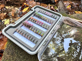 Lively Legz Barbless/Tungsten Slim Euro Nymph Box (50 Barbless Euro Jig Flies)