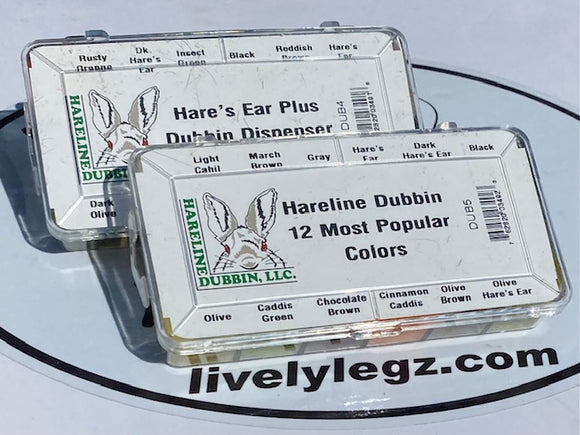 Hareline Dubbing Dispensers with 12 Color Options