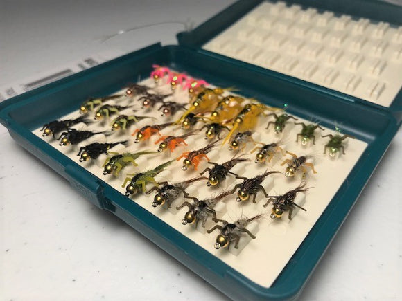 Bug Luggage Small Box Half Full (34 Barbed Flies @ approximately 1.35/fly)